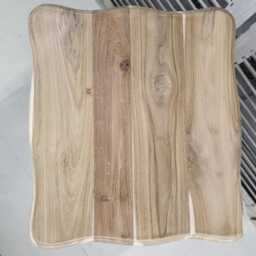 Unfinished Teak Bedside Table, 3-Drawer Carved Wood Nightstand - thumbnail 4