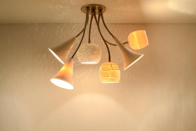 Claylight Bouquet Six - Cluster Chandelier Ceramic Ceiling Lamp Unique Lighting - image 1