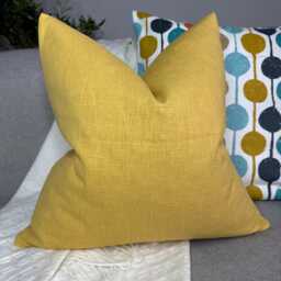 John Lewis & Partners Fabric - Cotton Blend Cushion Pillow Cover, Double Sided Yellow Ochre Handmade in UK -New Home Decor - thumbnail 4