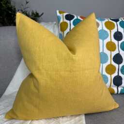 John Lewis & Partners Fabric - Cotton Blend Cushion Pillow Cover, Double Sided Yellow Ochre Handmade in UK -New Home Decor - thumbnail 1