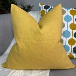 John Lewis & Partners Fabric - Cotton Blend Cushion Pillow Cover, Double Sided Yellow Ochre Handmade in UK -New Home Decor - thumbnail 3