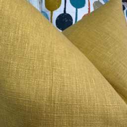 John Lewis & Partners Fabric - Cotton Blend Cushion Pillow Cover, Double Sided Yellow Ochre Handmade in UK -New Home Decor - thumbnail 2