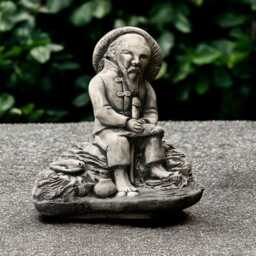 Sitting Man Catching Fish Sculpture Outdoor Fishing Decoration Concrete Fisherman Ornament Fisherman Lover Gift Yard Art Handmade - thumbnail 4