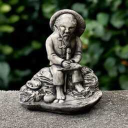 Sitting Man Catching Fish Sculpture Outdoor Fishing Decoration Concrete Fisherman Ornament Fisherman Lover Gift Yard Art Handmade - thumbnail 1
