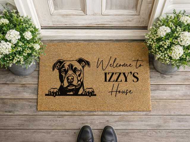 Personalized Canine Welcome - Custom Name House Mat Durable Outdoor Entry D??cor - image 1