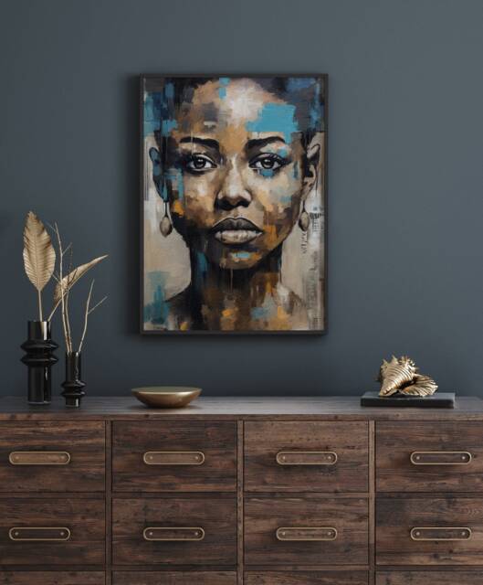 Black Woman Art Print Modern Portrait Poster - image 1