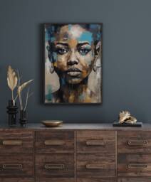 Black Woman Art Print Modern Portrait Poster - thumbnail 1