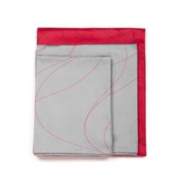 Modern Red & Gray Swirl Patterned 4 Pcs Cotton Sheet Set
