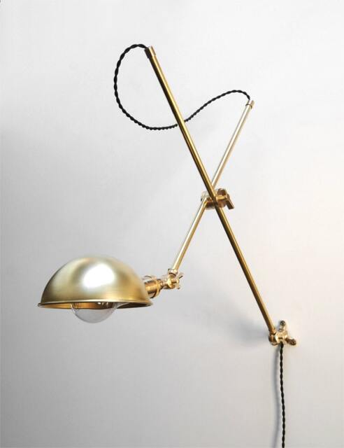 Wall Lamp - Adjustable Bedside Extension Boom Articulating Sconce Industrial Brass Scissor Light - image 1