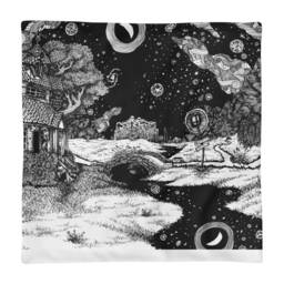 Along The Path To Tower Square Pillow Case Only. Illustration Print. Abandoned Countryside House Outdoors Fantasy Landscape. Explore - thumbnail 2