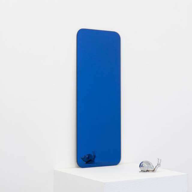 Quadris??? Rectangular Blue Tinted Frameless Minimalist Mirror, Xl - image 1