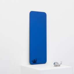 Quadris??? Rectangular Blue Tinted Frameless Minimalist Mirror, Xl