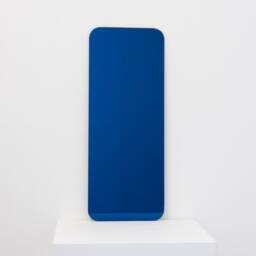 Quadris??? Rectangular Blue Tinted Frameless Minimalist Mirror, Xl - thumbnail 2
