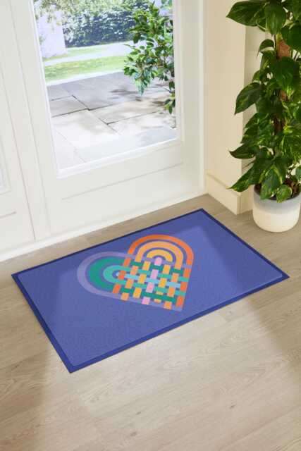 Elizabeth Olwen Heart Lace Indoor Outdoor Doormat - Entrance Rug Romantic Home Decor Housewarming Gift 90x60cm - image 1