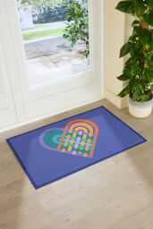 Elizabeth Olwen Heart Lace Indoor Outdoor Doormat - Entrance Rug Romantic Home Decor Housewarming Gift 90x60cm
