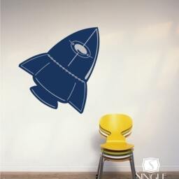Nursery Rocket Wall Decal Space Ship - Vinyl Art Sticker Custom Home Decor - thumbnail 2