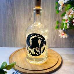Wolf Bottle Light , Led Lamp, Decorative Light Up , Home Decor - thumbnail 2