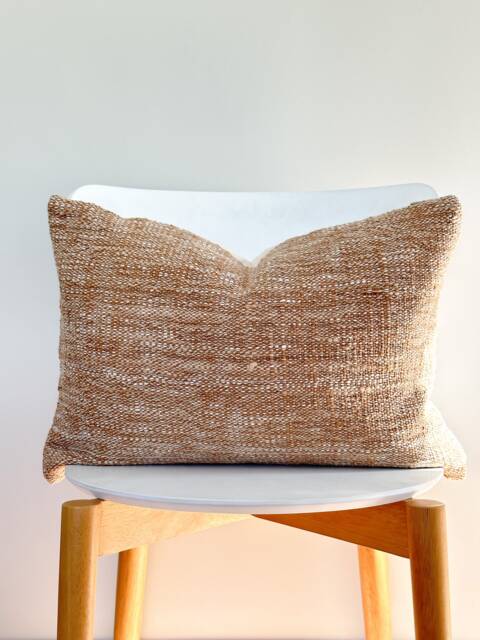 Brown Tribal Hemp Hand Woven Natural Dye Color Pillow Cover - image 1
