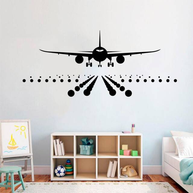 Passenger Aeroplane Vinyl Wall Art, Decal, Sticker, Transfer, Mural, Removable, Rent Friendly, Interior, Exterior, Full - 0007 - image 1
