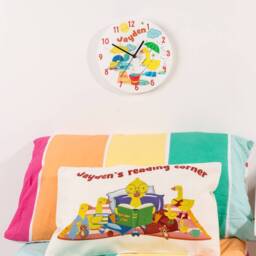 Children's Playroom Cartoon Animals Playtime Personalised Wall Clock - thumbnail 2