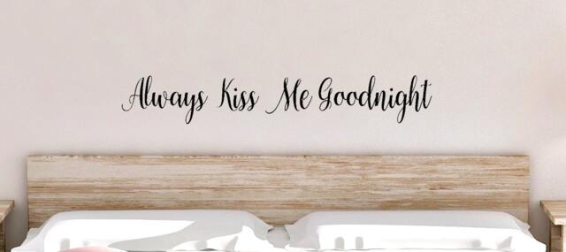 Vinyl Decal, Always Kiss Me Goodnight, Bedroom Sticker, Home Decor, Wall Decal - image 1