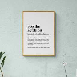 Pop The Kettle On Funny Definition British Phrase Gift Wall Art Print - thumbnail 3