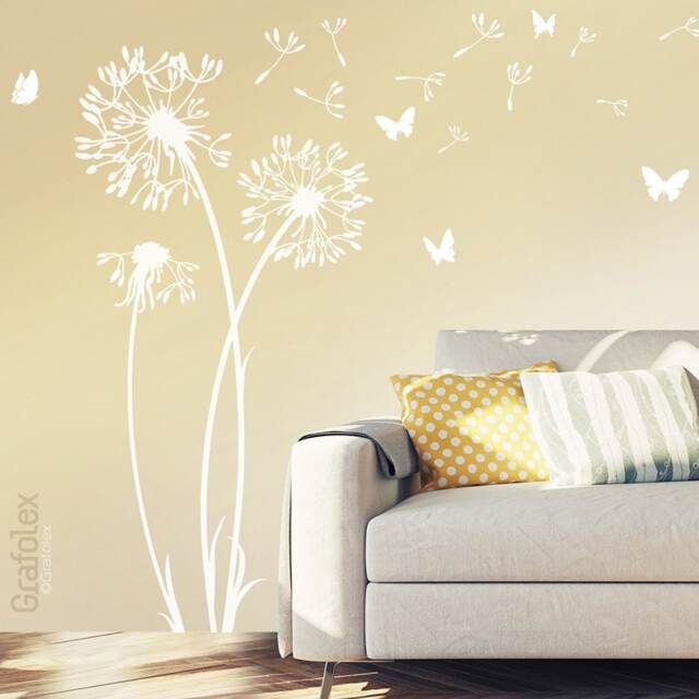 Wall Sticker Dandelion Flying Seeds Butterflies Decal Mural Vinyl Decor W302 - image 1