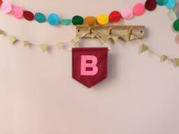Mini Felt Initial Banner Letter Nursery Wall Decor Kids Room Pennant - thumbnail 1