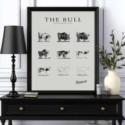 Picasso Line Art - Print Drawing Home Decor Wall Vintage Poster Exhibition Bull Evolution - thumbnail 3