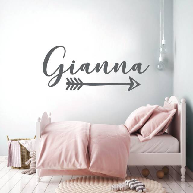 Arrow Name Sign, Boho Wall Decor, Sticker, Personalized Nursery For Girl, Bedroom Door Above Crib Decor - image 1