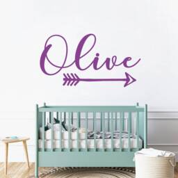 Arrow Name Sign, Boho Wall Decor, Sticker, Personalized Nursery For Girl, Bedroom Door Above Crib Decor - thumbnail 2