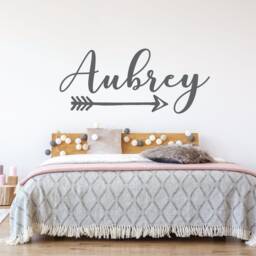 Arrow Name Sign, Boho Wall Decor, Sticker, Personalized Nursery For Girl, Bedroom Door Above Crib Decor - thumbnail 3