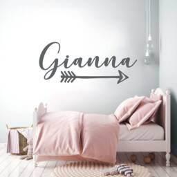 Arrow Name Sign, Boho Wall Decor, Sticker, Personalized Nursery For Girl, Bedroom Door Above Crib Decor - thumbnail 1