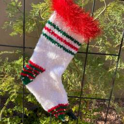Peppermint Stripe Knit Christmas Stockings, Red, White & Green Holiday Decor - thumbnail 4