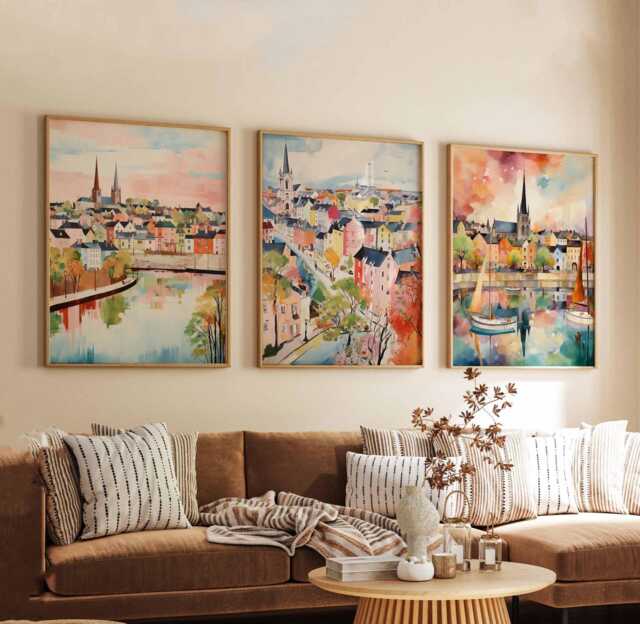 Set Of 3 Enniskillen Posters, Ireland Travel Prints, Wall Art Set, Scenic Irish Countryside Decor, Gift Print - image 1