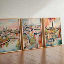 Set Of 3 Enniskillen Posters, Ireland Travel Prints, Wall Art Set, Scenic Irish Countryside Decor, Gift Print - thumbnail 2