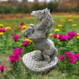 Concrete Rearing Horse Statue Stone Equestrian Figure Cement Animal Sculpture Outdoor Garden Decoration Yard Ornament Horse Lover Gift - thumbnail 3