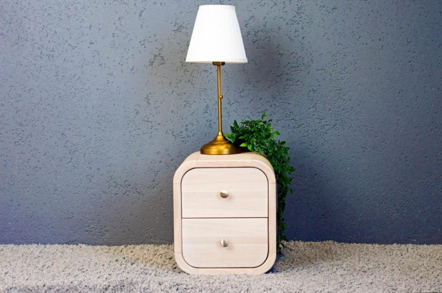 Bedside Table Pair, Set Of Nightstands Whitened Oak With 2 Soft Drawers, Pair Tables, Bedroom Storage, Console Table, End Table - image 1