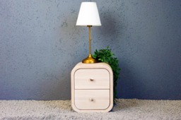 Bedside Table Pair, Set Of Nightstands Whitened Oak With 2 Soft Drawers, Pair Tables, Bedroom Storage, Console Table, End Table - thumbnail 1