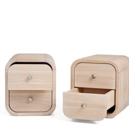 Bedside Table Pair, Set Of Nightstands Whitened Oak With 2 Soft Drawers, Pair Tables, Bedroom Storage, Console Table, End Table - thumbnail 4