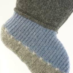 Christmas Stocking Wool Felt Steel Grey Denim Repurposed Winter Sweater Recycled Upcycled 344 - thumbnail 3