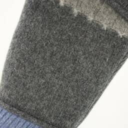 Christmas Stocking Wool Felt Steel Grey Denim Repurposed Winter Sweater Recycled Upcycled 344 - thumbnail 2
