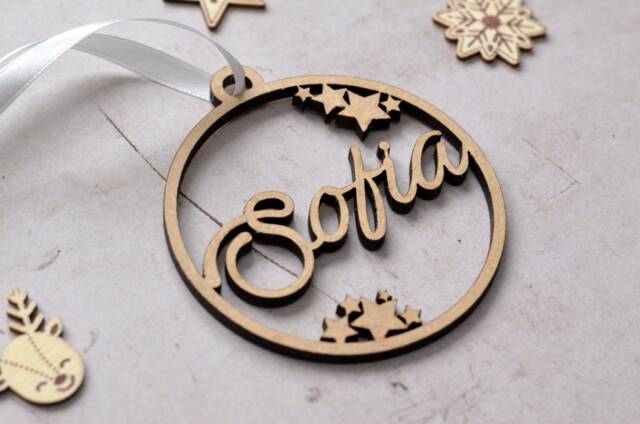Personalized Wooden Christmas Decoration. Wooden Decoration With First Name. Ornament. Tree - image 1