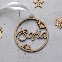 Personalized Wooden Christmas Decoration. Wooden Decoration With First Name. Ornament. Tree - thumbnail 2