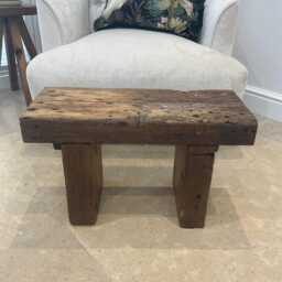The Blockley - Reclaimed Pine Bench Handmade Rustic Wooden Stool, Solid Wood Side Table Or Seat - thumbnail 3