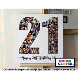 Happy 21st Birthday Daughter Sister Son Brother Girlfriend Custom Photo Collage Party Display Board Framed Canvas Print Gift - thumbnail 2