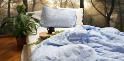 Sky Blue Duvet Cover, Organic Linen, Housewarming Gift For Women - thumbnail 1