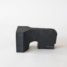 Minimalist Black Ceramic Sculpture Modern Brutalist Home Decor - thumbnail 4