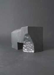 Minimalist Black Ceramic Sculpture Modern Brutalist Home Decor