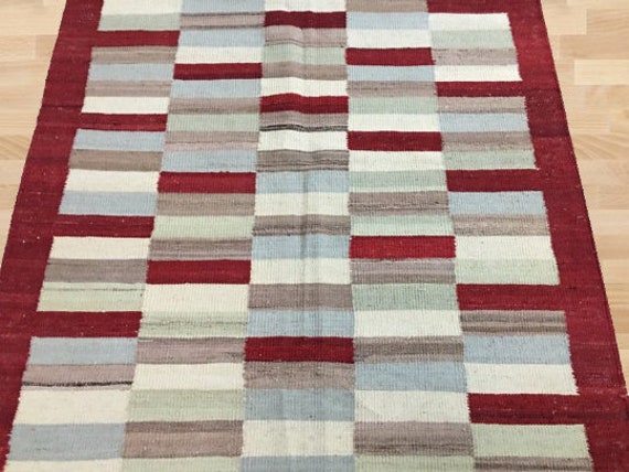 Handwoven Afghan Kilim Rug, Bohemian Flat Weave - 181 cm X 119 cm - image 1